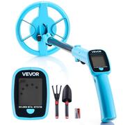 VEVOR Détecteur de Métaux 10,2 cm Détecteur de Métaux Professionnel Léger pour Recherche de Trésors en Or et Métal, avec Disque de Recherche Étanche IP68 15,2 cm, Écran LCD, Poignée Réglable 65-93 cm