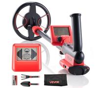 VEVOR Détecteur de Métaux 152,4 mm Détecteur de Métaux Professionnel Poignée Télescopique 58-86 cm pour Recherche Trésors Détection Or, Haute Précision, Bobine de Recherche Étanche IP68 avec Écran LCD