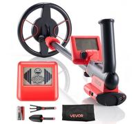 VEVOR Détecteur de Métaux 152,4 mm Détecteur de Métaux Professionnel Poignée Télescopique 58-86 cm pour Recherche Trésors Détection Or, Haute Précision, Bobine de Recherche Étanche IP68 avec Écran LCD
