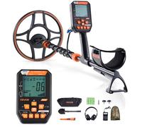 VEVOR Détecteur de Métaux 30,5 cm Détecteur de Métaux Professionnel Étanche IP68 pour Adultes Recherches de Trésors en Or et Métal, avec Écran, Casque sans Fil, 7 Modes, Poignée Réglable 99-127 cm