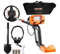 VEVOR Détecteur de Métaux pour Adultes Enfants 20,3 cm Détecteur de Métaux Professionnel Réglable Bobine Étanche IP68 Écran LCD Puce DSP Avancée Léger pour Recherche Pièces d'or et Chasse aux Trésors
