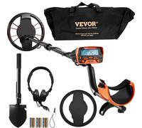 VEVOR Détecteur de Métaux pour Adultes Enfants 25,4 cm Détecteur de Métaux Professionnel Réglable Bobine Étanche IP68 Écran LCD 7 Modes Puce DSP Avancée Léger pour Recherche Pièces d'Or Chasse Trésors