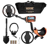 VEVOR Détecteur de Métaux pour Adultes Enfants 25,4 cm Détecteur de Métaux Professionnel Réglable Bobine Étanche IP68 Écran LCD 7 Modes Puce DSP Avancée Léger pour Recherche Pièces d'Or Chasse Trésors