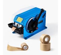 VEVOR Dévidoir Manuel de Ruban Gommé Activé à l'Eau, Longueur de Coupe Réglable 10,2-101,6 cm, Largeur de Ruban 40-100 mm, Coupe-Ruban Kraft Gommé pour Fermeture de Cartons, Emballage, en Acier, Bleu