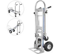 VEVOR Diable 3 en 1, pliable, 1000 livres, chariot robuste à usages multiples sur roues, chariot à sacs en aluminium convertible à usages multiples avec 4 roues