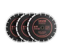 VEVOR Disque Diamant 230 mm Lot de 3, Disque à Tronçonner pour Scie à Béton, Brique, Maçonnerie, Pierre et Granit, Alésage de 22,2 mm, Segments Diamantés, Noyau en Acier 65Mn, Coupe à Sec et Humide