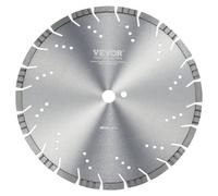 VEVOR Disque à Tronçonner Diamanté 350 mm, Disque Diamant Humide ou Sèche, Lame de Scie à Béton avec Dents Inclinées de 10 mm, Diamètre du Trou Central Universel 25,4 mm, pour Béton, Carrelage, Brique