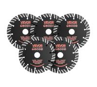 VEVOR Disque Diamant 133 mm Lot de 5, Disque à Tronçonner pour Rainureuse Murale, Alésage 20 mm, Segments Diamantés, Noyau en Acier 65Mn, Coupe à Sec et Humide pour Béton, Brique, Pierre et Ciment