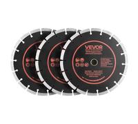 VEVOR Disque Diamant 230 mm Lot de 3, Disque à Tronçonner pour Scie à Béton, Brique, Maçonnerie, Pierre et Granit, Alésage de 22,2 mm, Segments Diamantés, Noyau en Acier 65Mn, Coupe à Sec et Humide