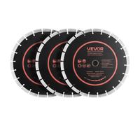 VEVOR Disque Diamant 306 mm Lot de 3, Disque à Tronçonner pour Scie à Béton, Brique, Pierre, Granit et Maçonnerie, Alésage de 25,4 mm, Segments Diamantés, Noyau en Acier 65Mn, Coupe à Sec et Humide