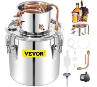 VEVOR Distillateur Alambic 50 L Chaudière à Spiritueux Acier Inoxydable 6,92 kg Kit de Pot de Brassage Φ40 x 40 cm Refroidissement Rapide avec Pompe à Eau Fût de Condensateur pour Fermentation d'Eau