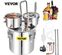 VEVOR Distillateur Alambic 50 L Chaudière à Spiritueux Acier Inoxydable 6,92 kg Kit de Pot de Brassage Φ40 x 40 cm Refroidissement Rapide avec Pompe à Eau d'Économie d'Énergie pour Fermentation d'Eau