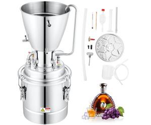 VEVOR Distillateur Alambic 70 L Chaudière à Spiritueux en Inox Alimentaire Distillateur d'Alcool avec Pompe Baril de Condensation Kit de Brassage de Vin Whisky Eau Distillé Huile Essentielle Maison