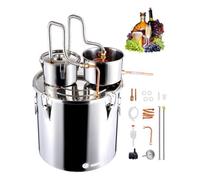 VEVOR Distillateur Alambic Inox 50 L, Chaudière à Spiritueux avec Serpentin en Cuivre, Distillateur d'Alcool et d’Eau à Double Condensateur avec Distillation Secondaire, Kit de Brassage Fermentation