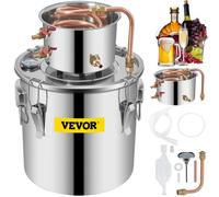 VEVOR Distillateur d'Alcool Alambic en cuivre 12L Cuve de Fermentation Acier Inox, Stockage de Brassage Bouilloire, Kit De Brassage