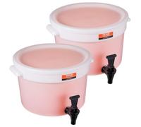 VEVOR Distributeur de Boissons 2PCs Grande Capacité de 11 L, Fontaine à Eau avec Robinet et Couvercle, en Plastique, Distribution de Jus Limonade Thé Glacé, pour Restaurants, Hôtels, Cafés, Soirées