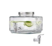 VEVOR Distributeur de Boissons avec Capacité de 3 L, Fontaine à Eau en Verre, Distribution d’Eau Jus Limonade Thé Glacé, avec Robinet Anti-goutte et Couvercle, pour Restaurants Cafés Hôtels Fêtes
