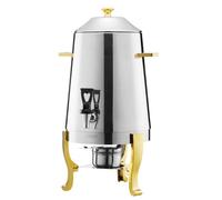 VEVOR Distributeur de Boissons Capacité 13 L, Fontaine à Eau Chaude et Froide en Acier Inoxydable, avec Brûleur à Alcool et Robinet, Distribution de Thé, Idéal pour Restaurants Hôtels Cafés Fêtes