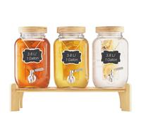 VEVOR Distributeur de Boissons 3,8 L 3PCs en Verre avec Support pour Café