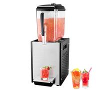 VEVOR Distributeur de Boissons Commercial de 12 L, Fontaine à Eau 246 W, Distribution de Jus Limonade Thé Glacé en Inox Alimentaire, Température de Refroidissement 7-12 ℃, pour Restaurant, Hôtel, Café