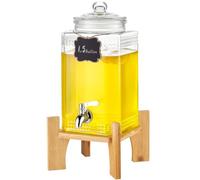 VEVOR Distributeur de Boissons de 5,5 L, Fontaine à Eau en Verre Alimentaire avec Support, Robinet en Acier Inoxydable, Distribution de Jus Limonade Thé Glacé, pour Restaurants, Hôtels, Cafés, Soirées