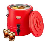 VEVOR Distributeur de Boissons Isotherme 11,4 L, Fontaine à Eau Chaude et Froide Non Électrique avec Robinet, Conteneur Isotherme de Qualité Alimentaire, avec Intérieur en Inox 304, pour Camping