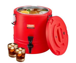 VEVOR Distributeur de Boissons Isotherme 11,4 L, Fontaine à Eau Chaude et Froide Non Électrique avec Robinet, Conteneur Isotherme de Qualité Alimentaire, avec Intérieur en Inox 304, pour Camping