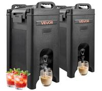 VEVOR Distributeur de Boissons Isotherme 2x19 L, Fontaine à Eau Chaude et Froide Non Électrique avec Robinet et Poignée, Conteneur Isotherme de Qualité Alimentaire, pour Camping, Restauration