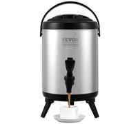 VEVOR Distributeur de Boissons Isotherme 6 L Distributeur d’Eau Chaude et Froide Non Électrique Inox Alimentaire Conservation 4-6 H Conteneur Isotherme avec Robinet Portable pour Camping Restauration