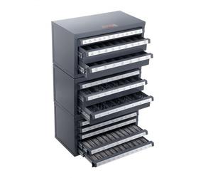 VEVOR Distributeur de Forets 3PCs 116 Compartiments au Total, Boîte de Rangement pour Forets à 3/5 Tiroirs, Coffret Vide pour Forets, Identification Facile, Empilable, Rangement Mèches Atelier