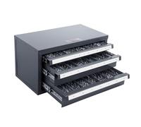 VEVOR Distributeur de forets à Trois tiroirs pour forets de 1 mm à 13 mm, Armoire de Rangement en Acier avec étiquettes, Distributeur de forets empilable pour Le Rangement de forets