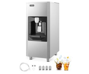VEVOR Distributeur de Glaçons 9 kg/min, Bac de Stockage de Glace avec Capacité de Stockage de 80 kg, Distribution Automatique avec Broyeur, Pieds Réglables en Hauteur, pour Machine à Glaçons Bureau