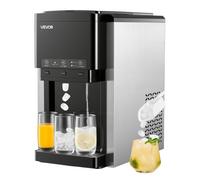 VEVOR Distributeur d'Eau 3-en-1 avec Machine à Glaçons et Broyeur à Glace, Fontaine à Eau à Poser, pour Fête Cuisine Maison Bureau, Production Rapide de Cube 16 kg/24 h et 12 PCs/7 min, avec Pelle
