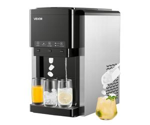 VEVOR Distributeur d'Eau 3-en-1 avec Machine à Glaçons et Broyeur à Glace, Fontaine à Eau à Poser, pour Fête Cuisine Maison Bureau, Production Rapide de Cube 16 kg/24 h et 12 PCs/7 min, avec Pelle