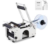 VEVOR Distributeur d'Étiquettes 20 à 50 pcs/min Étiqueteuse de Bouteilles Semi-automatique 50 W Machine à Étiqueter 15-100 mm Machine d'Étiquetage pour Emballer Bouteilles en Verre Plastique Métal