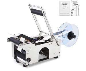 VEVOR Distributeur d'Étiquettes 20 à 50 pcs/min Étiqueteuse de Bouteilles Semi-automatique 50 W Machine à Étiqueter 15-100 mm Machine d'Étiquetage pour Emballer Bouteilles en Verre Plastique Métal