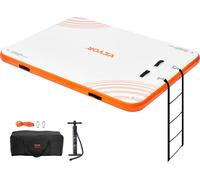 VEVOR Dock flottant gonflable, 2,43 x 1,82 m, plateforme de dock, tapis de dock flottant antidérapant avec sac de transport portable et échelle amovible, plateforme flottante-îlots pour piscine, plage
