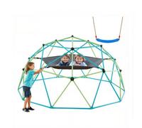 VEVOR Dôme d'Escalade Géométrique 305 cm, Cage à Grimper avec Balançoire et Hamac, Cage à Écureuil Solide avec Capacité de Charge de 453 kg, Aire de Jeux d'Extérieur pour Garçons et Filles 3-10 ans