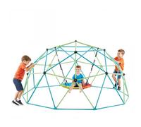 VEVOR Dôme d'escalade Géométrique 305 cm, Cage à Grimper avec Balançoire Soucoupe, Cage à Écureuil Solide avec Capacité de Charge de 453 kg, Aire de Jeux d'Extérieur pour Garçons et Filles 3-10 Ans