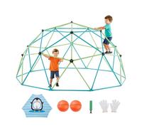 VEVOR Dôme d'escalade Géométrique 305 cm, Cage à Grimper avec Filet Pieuvre et 2 Ballons de Basket, Cage à Écureuil Solide avec Capacité de Charge de 453 kg, Aire de Jeux d'Extérieur, Arrière-Cour