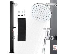 VEVOR Douche Solaire Extérieur 35 L Robinet Lavage Pieds Eau Chaude Froide Noir