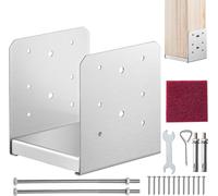 VEVOR Douille à visser 149 x 143 x 160 mm U Support de poteau en acier inoxydable avec revêtement par pulvérisation Sabot de poteau avec une plaque de recouvrement de 23 mm d'épaisseur Poteau Idéal po