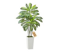 VEVOR Dracaena Artificiel, 1,5 m, Plante Artificielle Tropicale en Pot Blanc, Faux Arbre Tropical, Fausse Plante Feuilles Polyéthylène pour Décoration d'Intérieur, Salon, Bureau, Intérieur, Extérieur