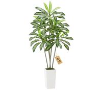 VEVOR Dracaena Artificiel, 1,8 m, Plante Artificielle Tropicale en Pot Blanc, Faux Arbre Tropical, Fausse Plante Feuilles Polyéthylène pour Décoration d'Intérieur, Salon, Bureau, Intérieur, Extérieur