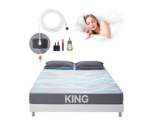 VEVOR Draps de Mise à Terre, 1981 x 2030 mm, Draps-housses 90 % Coton + 10 % Fibre d'Argent Pur, avec Cordon de Mise à la Terre et Testeur, pour Sommeil et un Bien-être Améliorés, Gris, Taille King