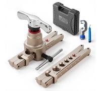 VEVOR Dudgeonnière Excentrique 45° Outil d'Évasement Excentrique à Dudgeonnage Simple pour Clim CVC Tube Cuivre Alu 6-19 mm 1/4-3/4 pouce, avec Barre à Évaser Métrique Impériale, Coupe-tube, Mallette