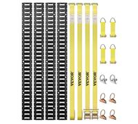 VEVOR E-Track Kit d'Arrimage Kit de Rails d'Arrimage 18 Pièces 454 kg, 4 Rails E-Track 2 Ancres à Fente Unique 4 Attaches 2 Sangles à Cliquet 6 Joints Toriques pour Tous Camions Remorques Camionnette