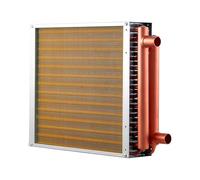 VEVOR Échangeur de Chaleur à Ailettes 356x356 mm, Échangeur Air-Eau CVC, Tubes Cuivre et Ailettes Aluminium, Capacité Thermique 19,05 kW, pour Chaudière à Bois, Chauffage Hydronique et Refroidissement