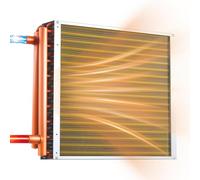 VEVOR Échangeur de Chaleur à Ailettes 457x457 mm, Échangeur Air-Eau CVC, Tubes Cuivre et Ailettes Aluminium, Capacité Thermique 35,2 kW, pour Chaudière à Bois, Chauffage Hydronique et Refroidissement