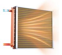 VEVOR Échangeur de Chaleur à Ailettes 559x559 mm, Échangeur Air-Eau CVC, Tubes Cuivre et Ailettes Aluminium, Capacité Thermique 55,6 kW, pour Chaudière à Bois, Chauffage Hydronique et Refroidissement